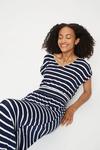 Dorothy Perkins Tall Navy Stripe Roll Sleeve Maxi Dress thumbnail 4