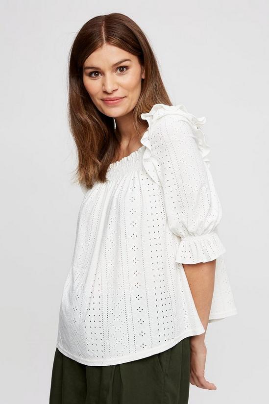Dorothy Perkins Maternity White Broderie Frill Top 1