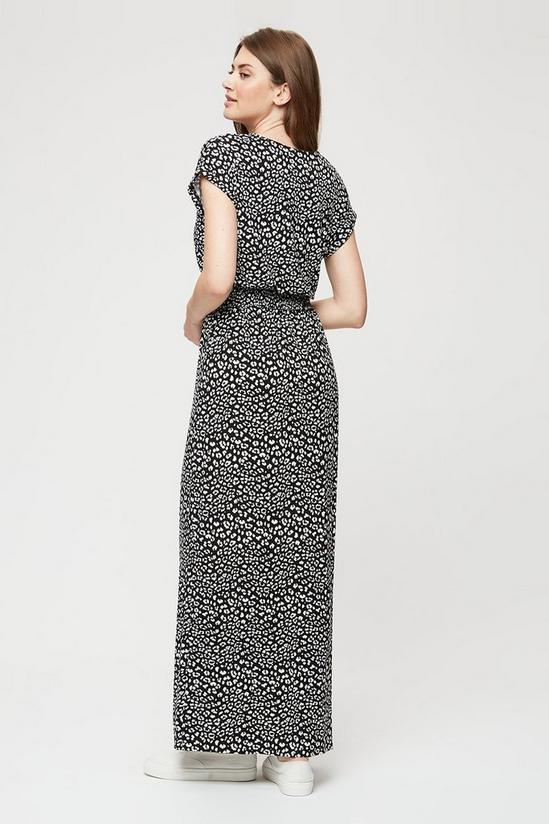 Dorothy Perkins Tall Mono Animal Roll Sleeve Maxi Dress 3
