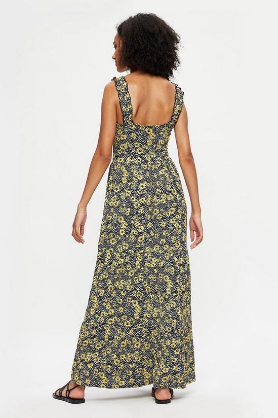 Dorothy Perkins Tall Yellow Floral Strappy Tiered Maxi Dress 3