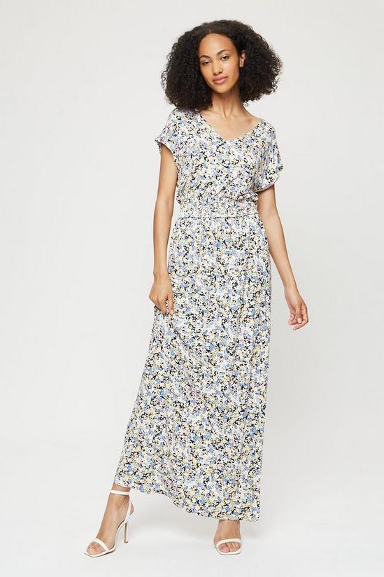 Dorothy Perkins Tall Multi Floral Roll Sleeve Maxi Dress 2