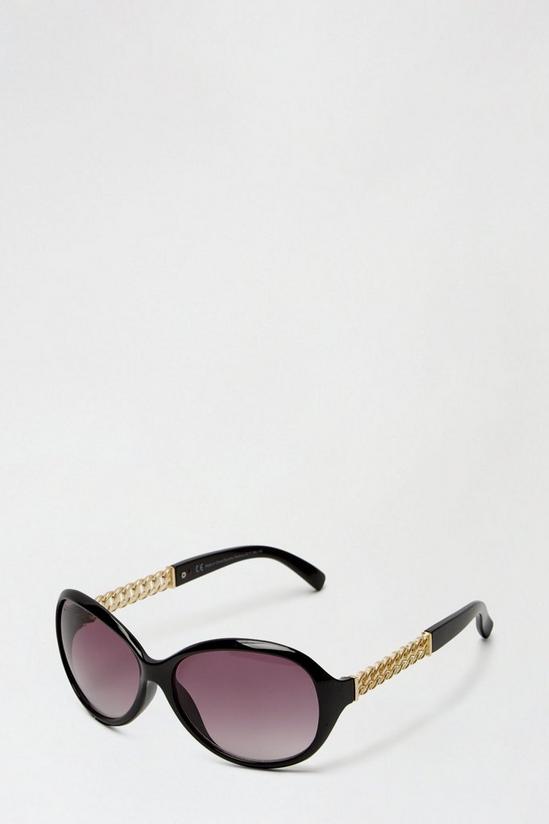 Dorothy Perkins Black Oversized Chain Detail Sunglasses 2