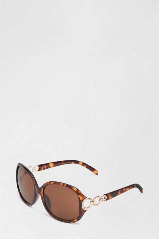 Dorothy Perkins Brown Metal Circle Detail Sunglasses 1