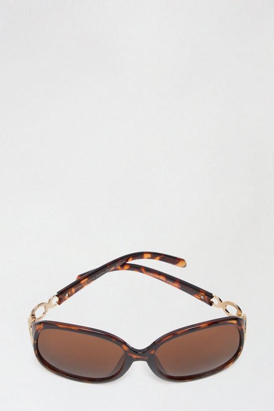 Dorothy Perkins Brown Metal Circle Detail Sunglasses 3