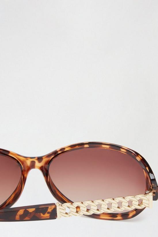 Dorothy Perkins Tort Oversized Chain Detail Sunglasses 3
