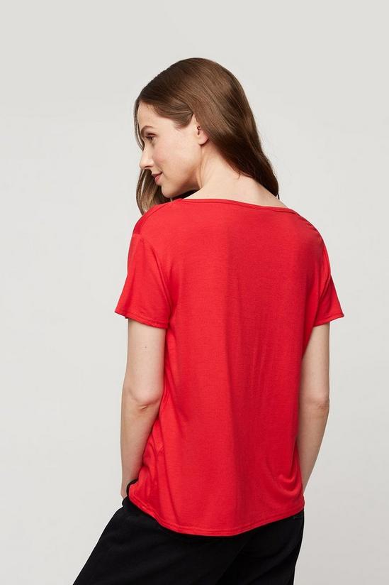 Dorothy Perkins Red V Neck Relaxed T-shirt 3