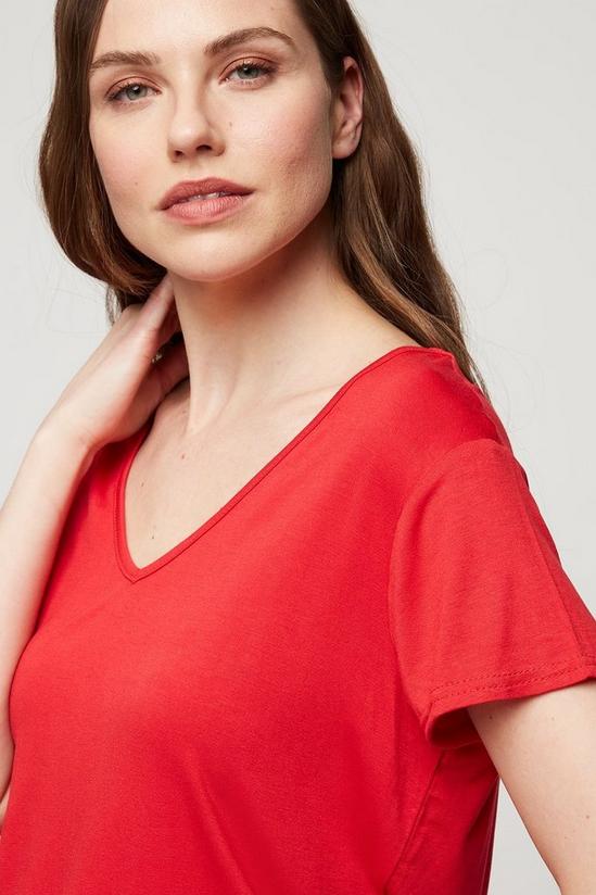 Dorothy Perkins Red V Neck Relaxed T-shirt 4