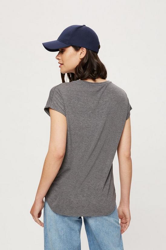 Dorothy Perkins Charcoal Relaxed Fit Curved Hem T-shirt 3