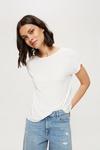 Dorothy Perkins White Relaxed Fit Curved Hem T-shirt thumbnail 1