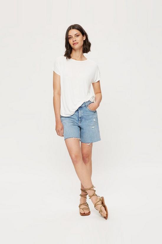Dorothy Perkins White Relaxed Fit Curved Hem T-shirt 2