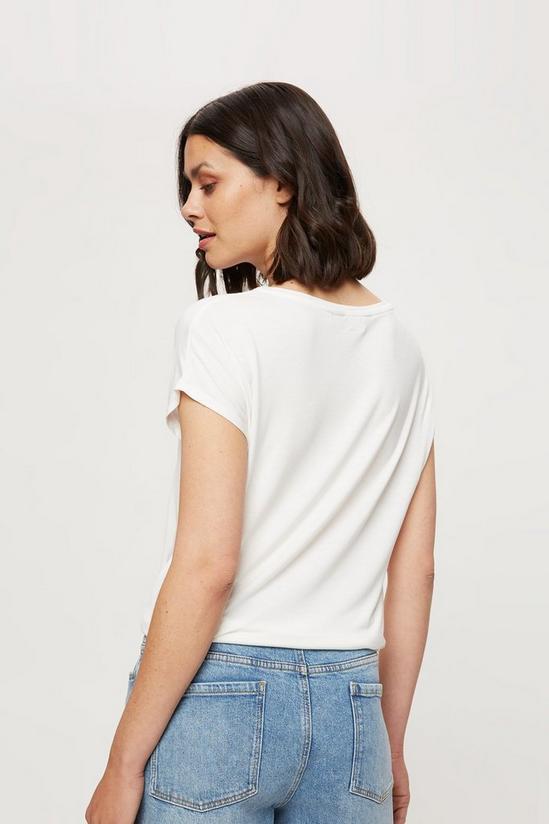 Dorothy Perkins White Relaxed Fit Curved Hem T-shirt 3