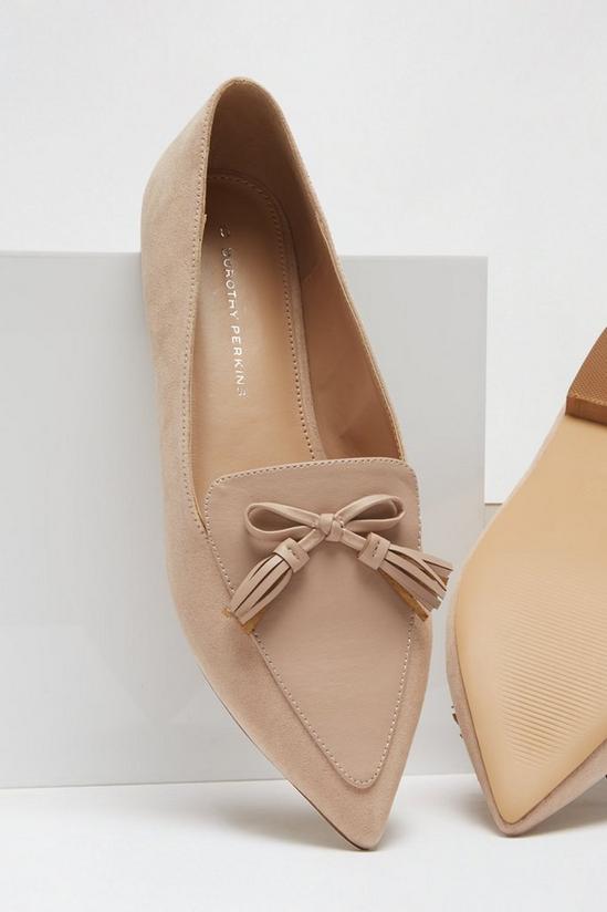Dorothy Perkins Blush Leco Bow Tassel Point Loafers 3