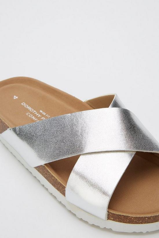 Dorothy Perkins Wide Fit Comfort Silver Flora Sandals 3