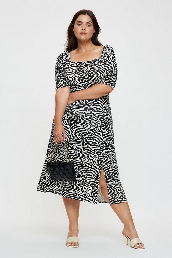 Dorothy Perkins Curve Zebra Short Sleeve  Midi Dress 1