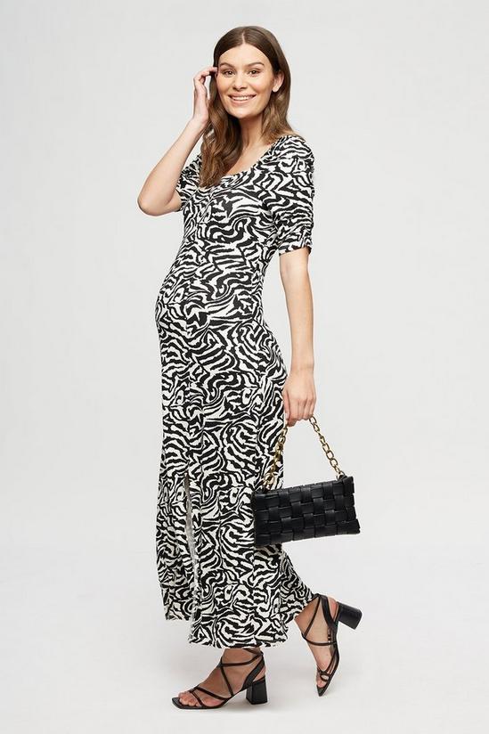 Dorothy Perkins Maternity Zebra Print Short Sleeve Midi Dress 1