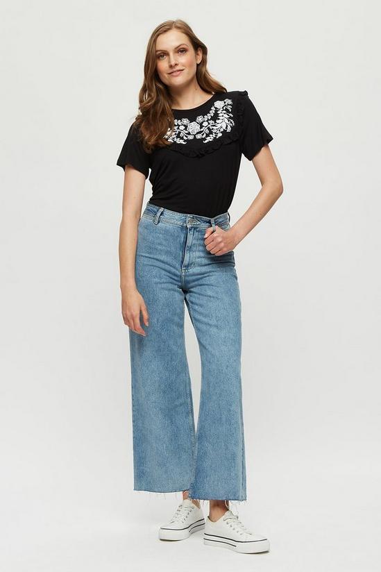 Dorothy Perkins Black Embroidered Frill Tee 2