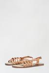 Dorothy Perkins Wide Fit Leather Tan Jelly Sandal thumbnail 2