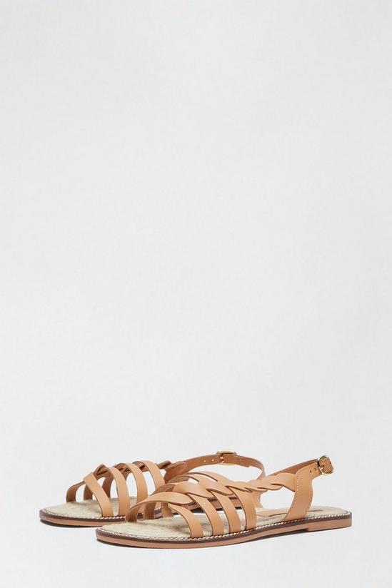 Dorothy Perkins Wide Fit Leather Tan Jelly Sandal 2
