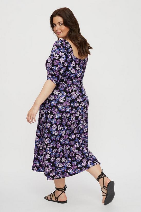 Dorothy Perkins Curve Purple Floral Midi Dress 3