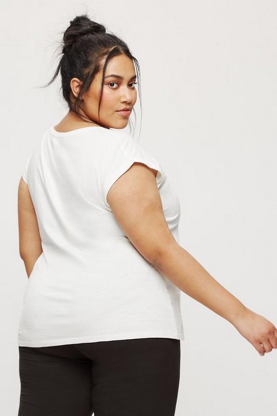 Dorothy Perkins Curve White Roll Sleeve T-shirt 3