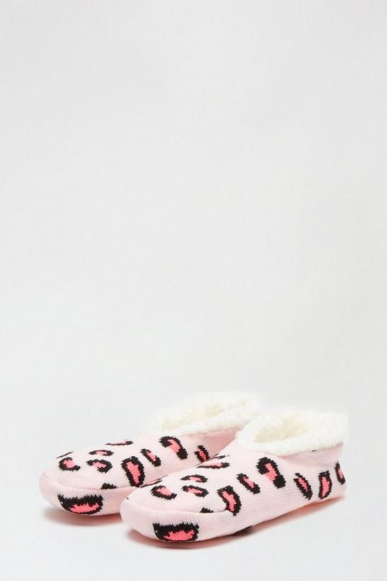 Dorothy Perkins Pink Leopard Slipper Socks 1