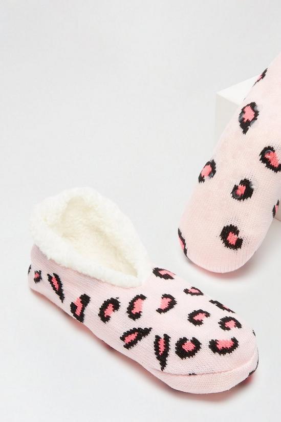 Dorothy Perkins Pink Leopard Slipper Socks 2