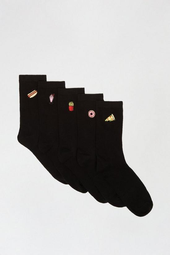 Dorothy Perkins Food Embroidered 5 Pack Ankle Socks 1
