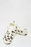 Dorothy Perkins Grey Leopard Slipper Sock thumbnail 2