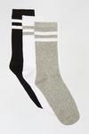 Dorothy Perkins Mono Stripe 3 Pack Ankle Socks thumbnail 1