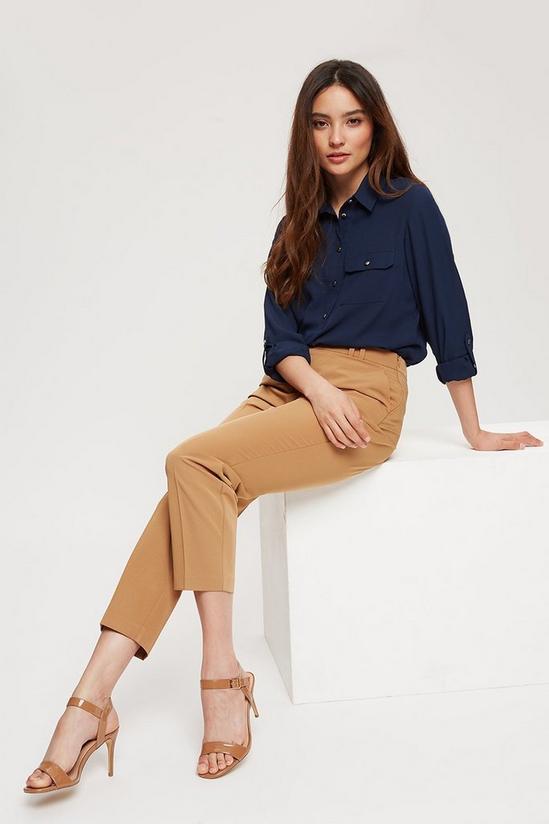 Dorothy Perkins Petite Camel High Waisted Tailored Trousers 1