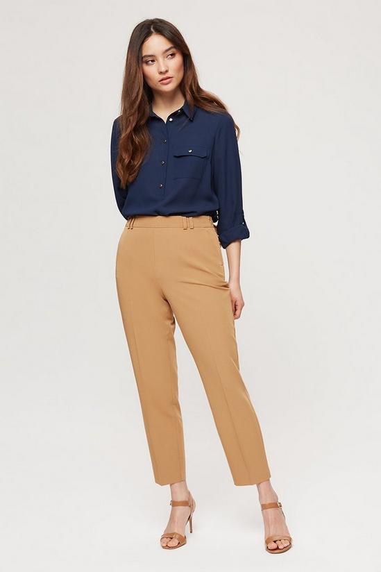 Dorothy Perkins Petite Camel High Waisted Tailored Trousers 2