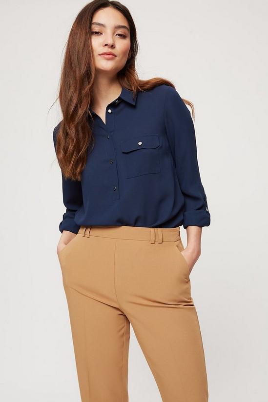 Dorothy Perkins Petite Camel High Waisted Tailored Trousers 4