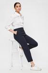 Dorothy Perkins Petite Navy High Waist Tailored Trousers thumbnail 1