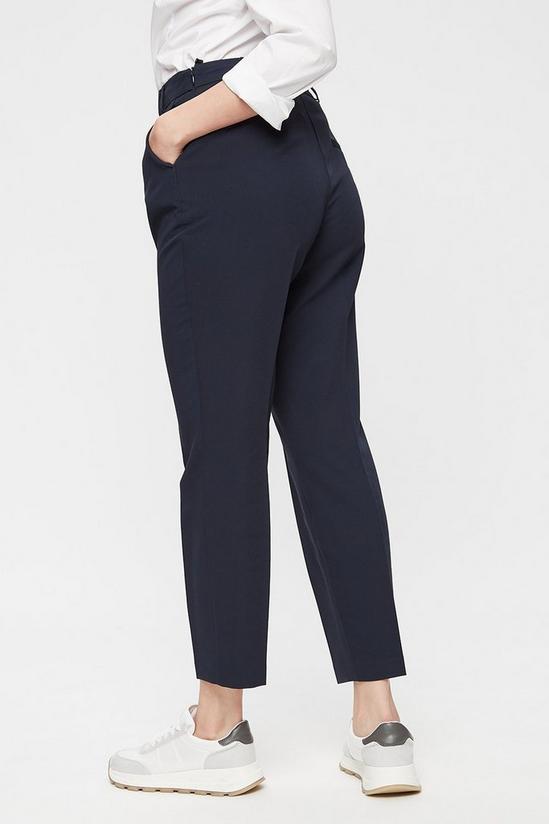 Dorothy Perkins Petite Navy High Waist Tailored Trousers 3