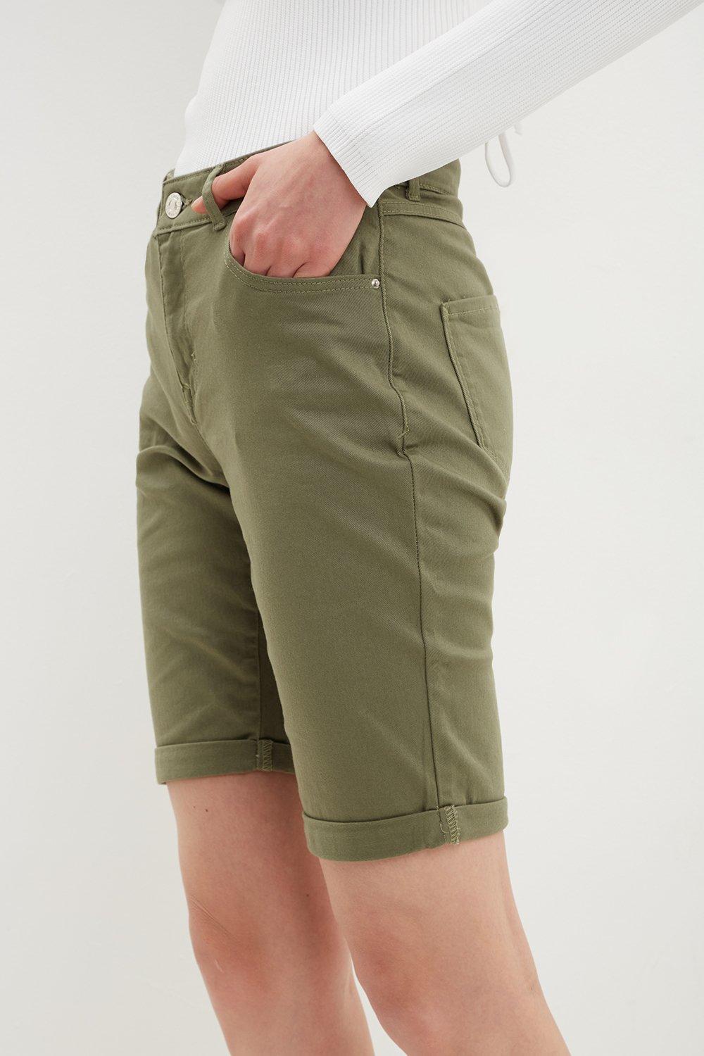 Khaki sales knee shorts