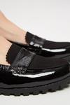 Dorothy Perkins Wide Fit Black Livia Cleated Sole Loafers thumbnail 4