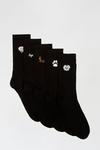 Dorothy Perkins Dog Embroidered 5 Pack Ankle Socks thumbnail 1