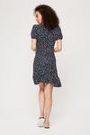 Dorothy Perkins Navy Spot Ruched Fit And Flare Dress thumbnail 3