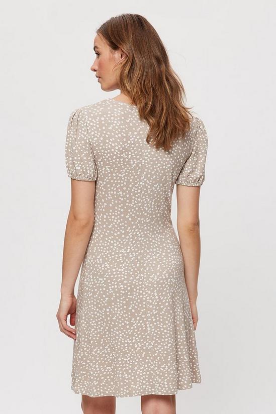 Dorothy Perkins Taupe Spot Empire Fit And Flare Dress 3