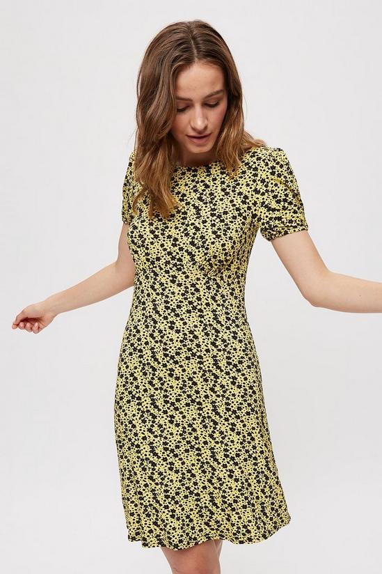 Dorothy Perkins Yellow Ditsy Floral Empire Fit And Flare Dress 1