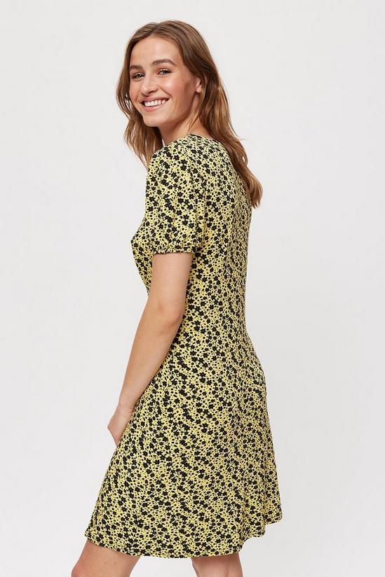 Dorothy Perkins Yellow Ditsy Floral Empire Fit And Flare Dress 3