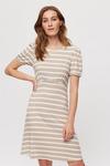 Dorothy Perkins Taupe Stripe Empire Fit And Flare Dress thumbnail 1
