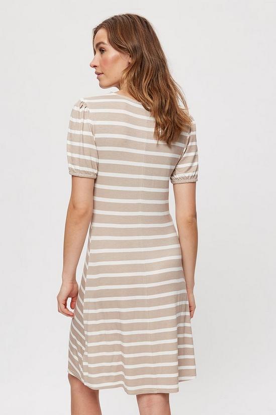 Dorothy Perkins Taupe Stripe Empire Fit And Flare Dress 3