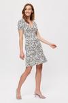 Dorothy Perkins Blue Lemon Floral Ruched Fit And Flare Dress thumbnail 2