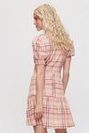 Dorothy Perkins Pink Check Textured Wrap Mini Dress thumbnail 3