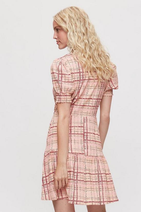 Dorothy Perkins Pink Check Textured Wrap Mini Dress 3