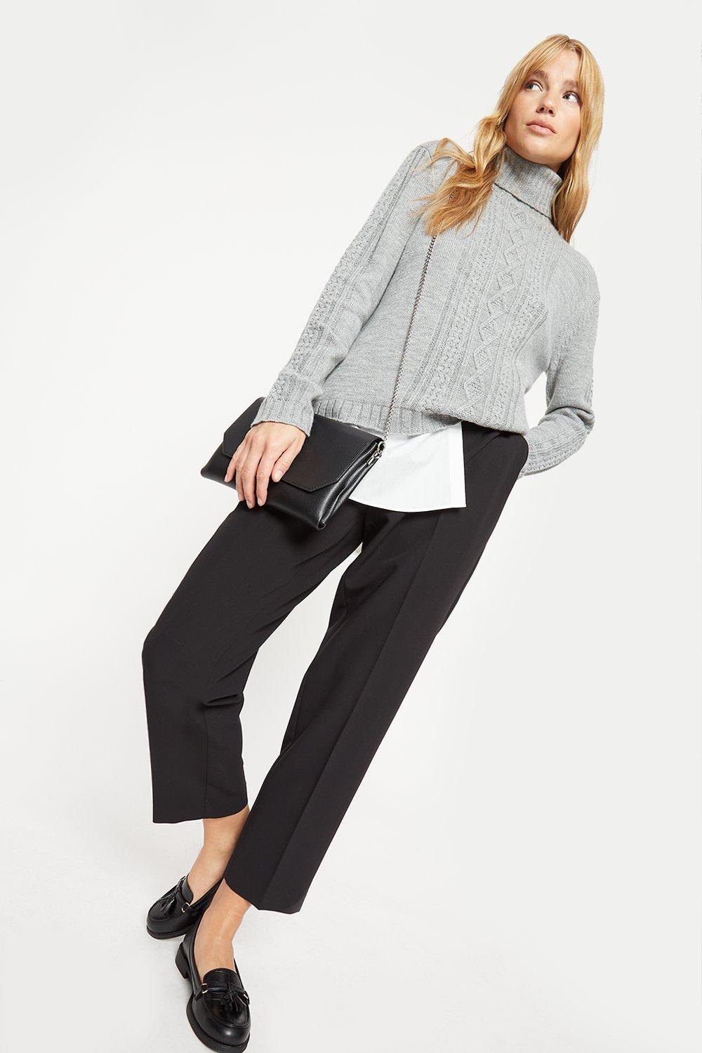 Friends Like These Black Petite Tailored Ankle Grazer Trousers