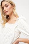 Dorothy Perkins Ivory Broderie Frill Square Neck Top thumbnail 4