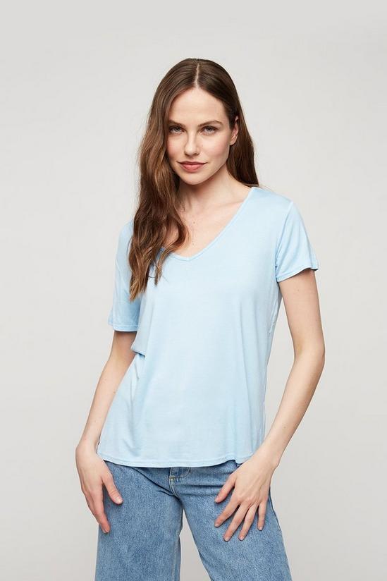 Dorothy Perkins Pale Blue V Neck Relaxed T-shirt 2