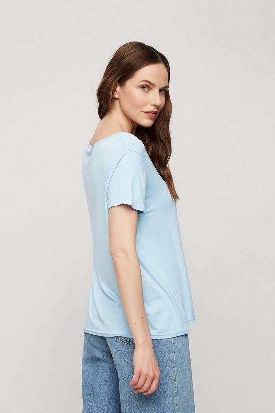 Dorothy Perkins Pale Blue V Neck Relaxed T-shirt 3